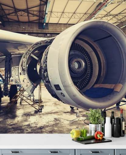 customizable aircraft wallpaper mural called Jet Engine