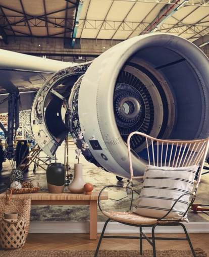 mural de papel pintado de aviones personalizable llamado Jet Engine mural de papel pintado de aviones personalizable llamado Jet Engine