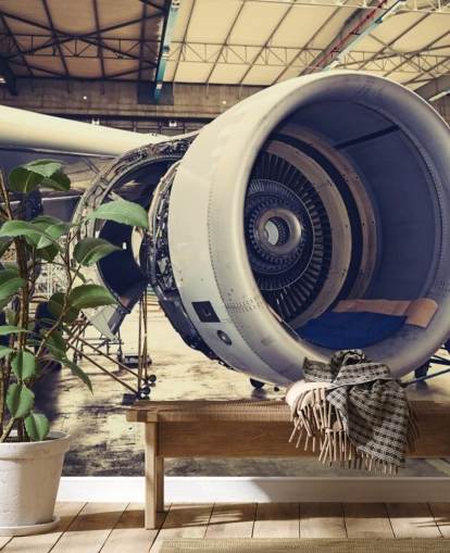 customizable aircraft wallpaper mural called Jet Engine customizable aircraft wallpaper mural called Jet Engine