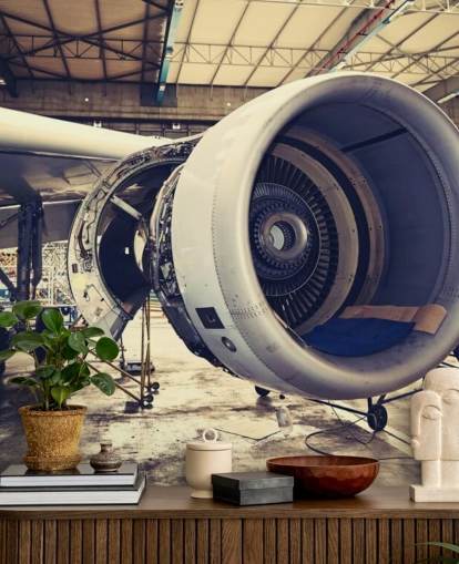 customizable aircraft wallpaper mural called Jet Engine