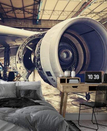 aanpasbare muurschildering voor vliegtuigen genaamd Jet Engine