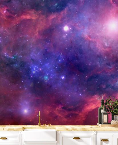 farverig nebula tapet