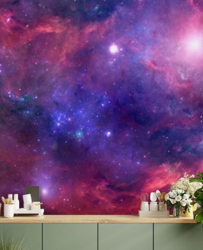 farverig nebula tapet