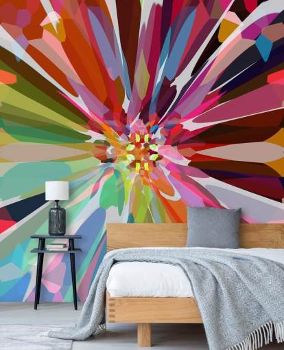 colourful abstract floral wallpaper