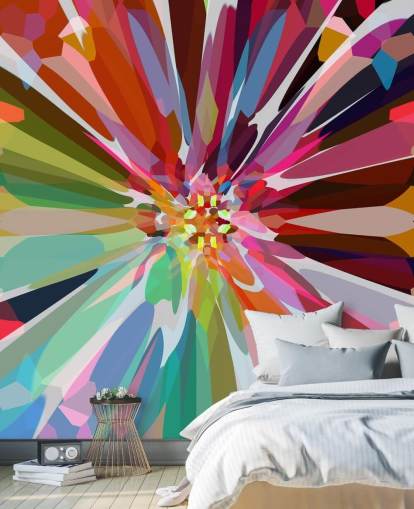colourful abstract floral wallpaper