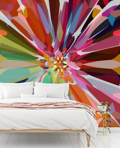 colourful abstract floral wallpaper