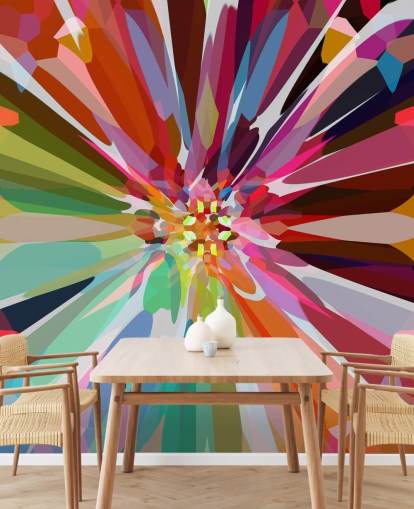 bunt abstrakte Blumentapete