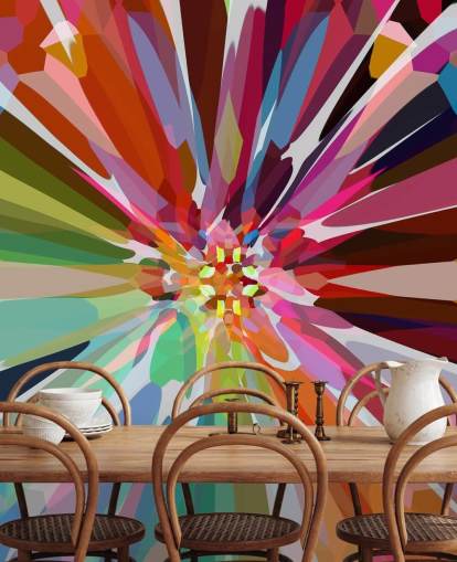 colourful abstract floral wallpaper