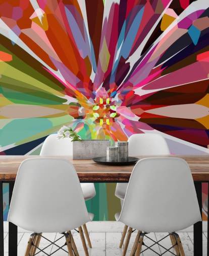 bunt abstrakte Blumentapete