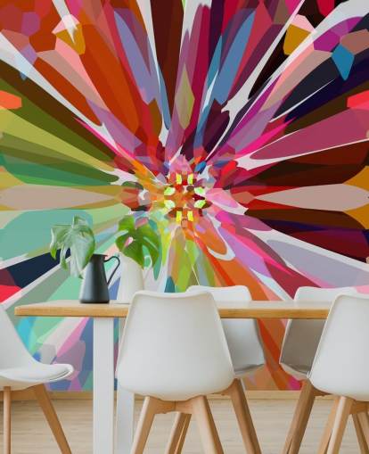 fargerik abstrakt floral tapet