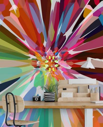 colourful abstract floral wallpaper