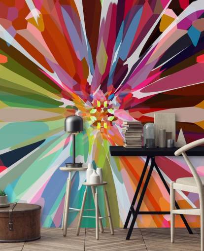 colourful abstract floral wallpaper