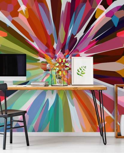 bunt abstrakte Blumentapete