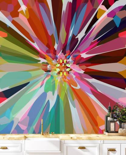 bunt abstrakte Blumentapete