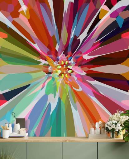 bunt abstrakte Blumentapete