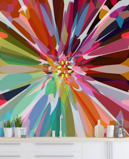 colourful abstract floral wallpaper