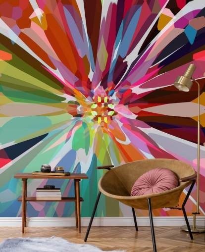 colourful abstract floral wallpaper