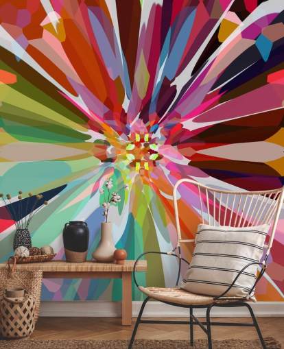 bunt abstrakte Blumentapete