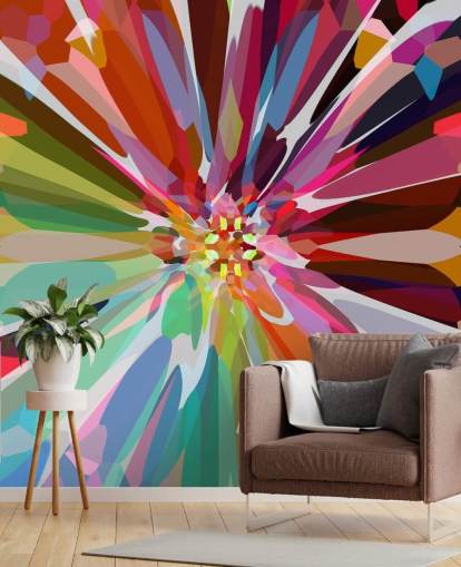 bunt abstrakte Blumentapete