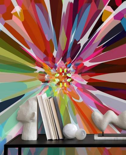 bunt abstrakte Blumentapete bunt abstrakte Blumentapete