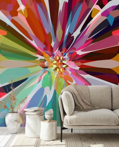 colourful abstract floral wallpaper