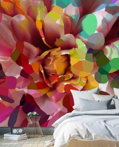 bunte Blumentapete bunte Blumentapete