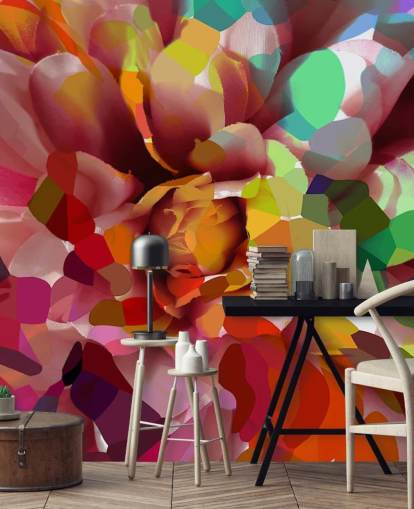 papel pintado flor de colores