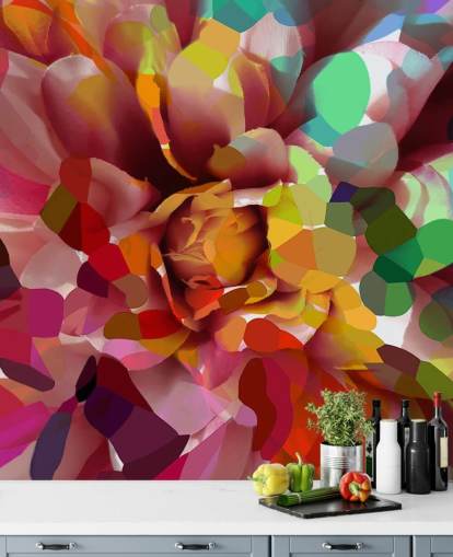 papel pintado flor de colores