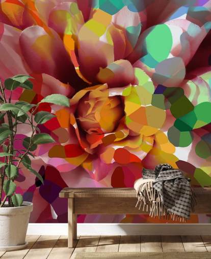 fargerik blomst tapet fargerik blomst tapet