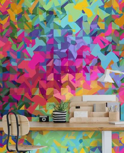 papel pintado estampado multicolor