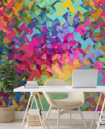 papier peint à motifs multicolores