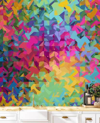 papel pintado estampado multicolor