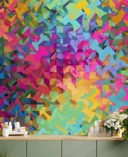 multicoloured pattern wallpaper