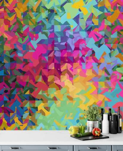 papel de parede padrão multicolorido