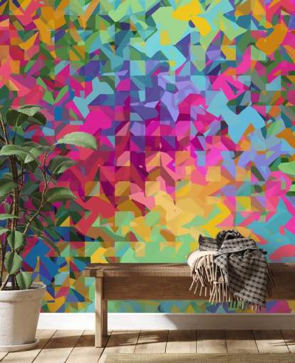 multicoloured pattern wallpaper
