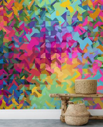 multicoloured pattern wallpaper
