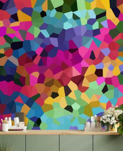 kleurrijke abstracte vormen behang