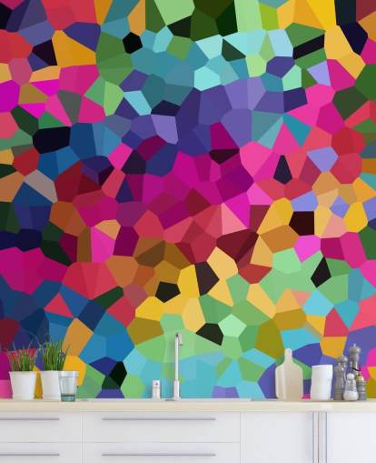 colourful abstract shapes wallpaper