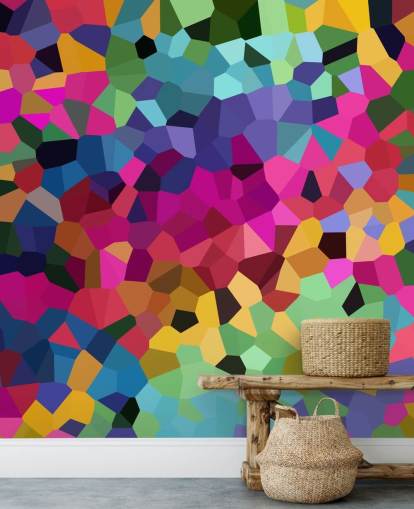 colourful abstract shapes wallpaper