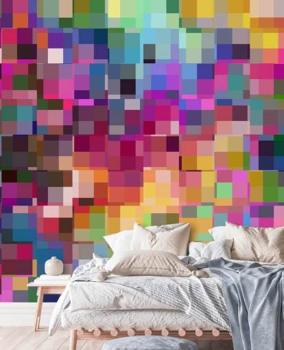 papel pintado collage de cuadrados coloridos