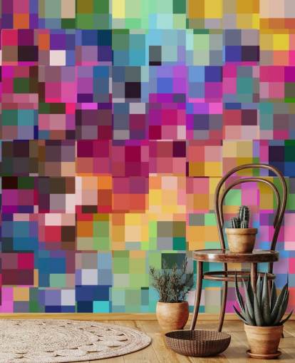 colourful squares collage wallpaper