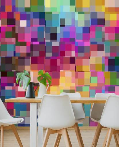 papel pintado collage de cuadrados coloridos