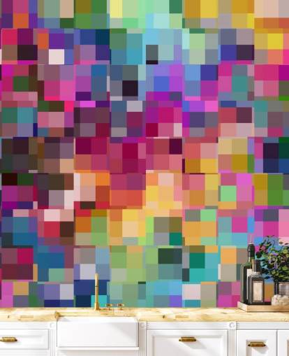 colourful squares collage wallpaper