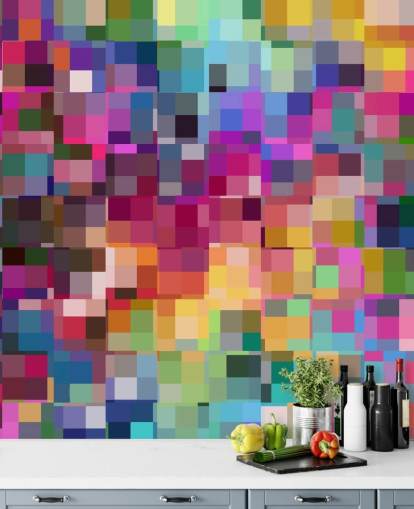 bunte Quadrate Collage Tapete bunte Quadrate Collage Tapete
