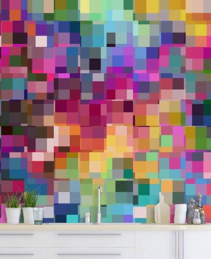 bunte Quadrate Collage Tapete bunte Quadrate Collage Tapete
