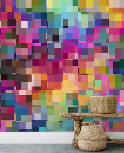 colourful squares collage wallpaper