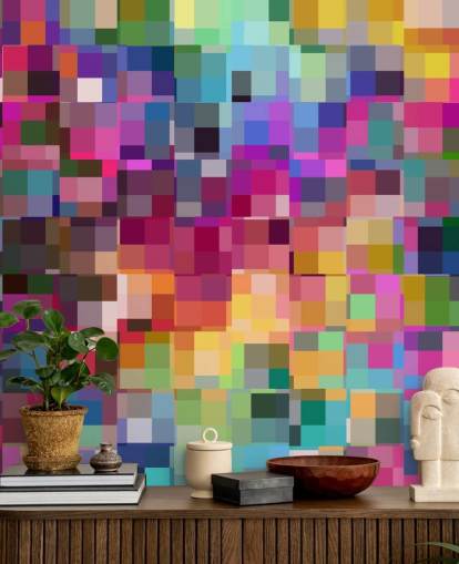 papel pintado collage de cuadrados coloridos