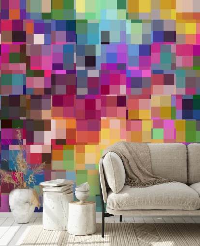 colourful squares collage wallpaper