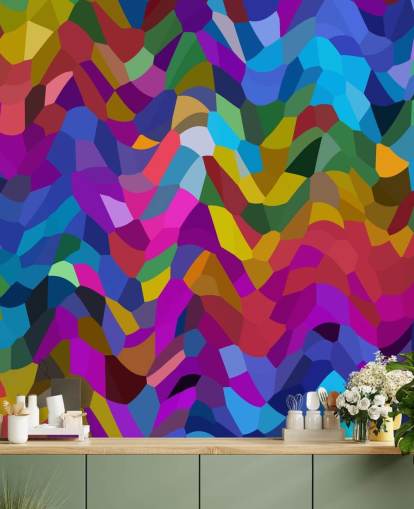 abstracte kleurrijke vormen behang
