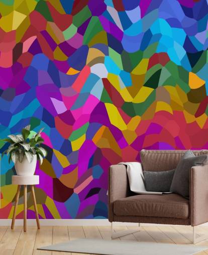 abstracte kleurrijke vormen behang